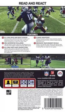 Madden NFL 08 (EU) box cover back